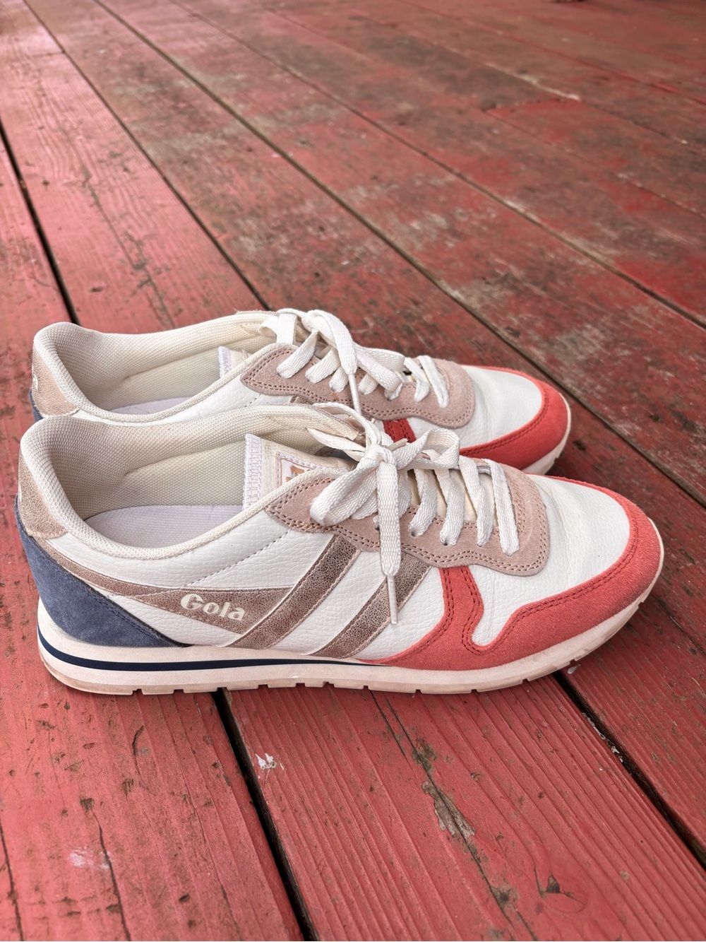 Gola Women's Multi-Color Suede & Mesh Trainer - Coral/Blush/Blue